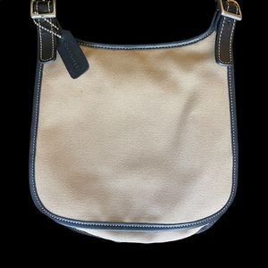 Coach No. C0p-8114 Beige Canvas w/ Black Leather Trim - Messenger Bag Purse